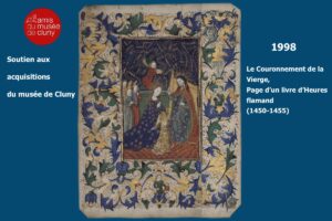 Le Couronnement de la Vierge, page d’un livre d’Heures flamand (1450-1455)