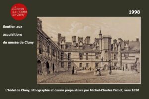 L’hôtel de Cluny, lithographie et dessin préparatoire par Michel-Charles Fichot, vers 1850